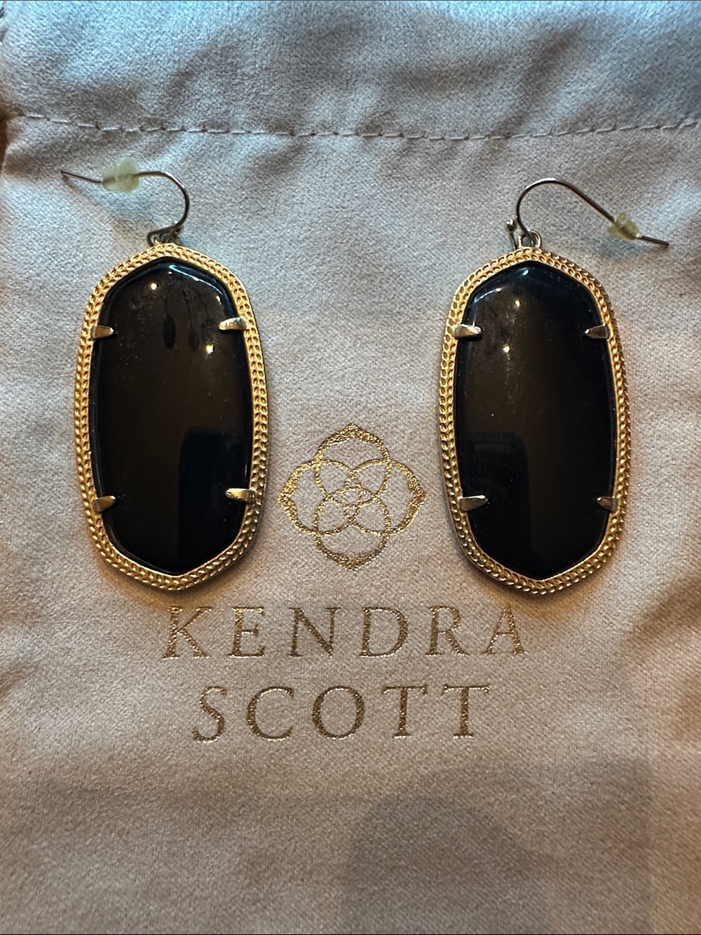 Kendra Scott Black and Gold Danielle Earrings